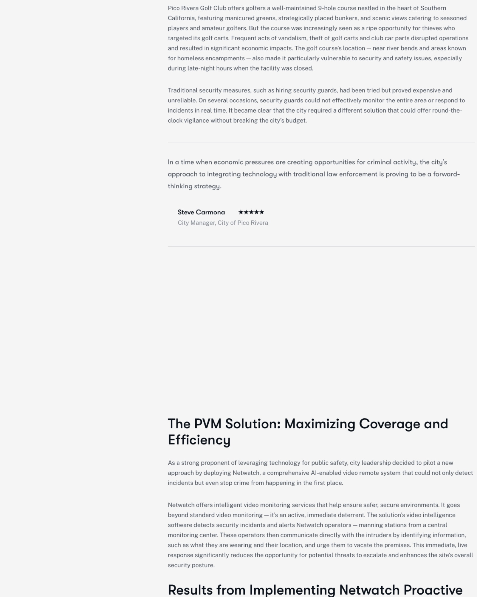 Netwatch Pico Rivera case study