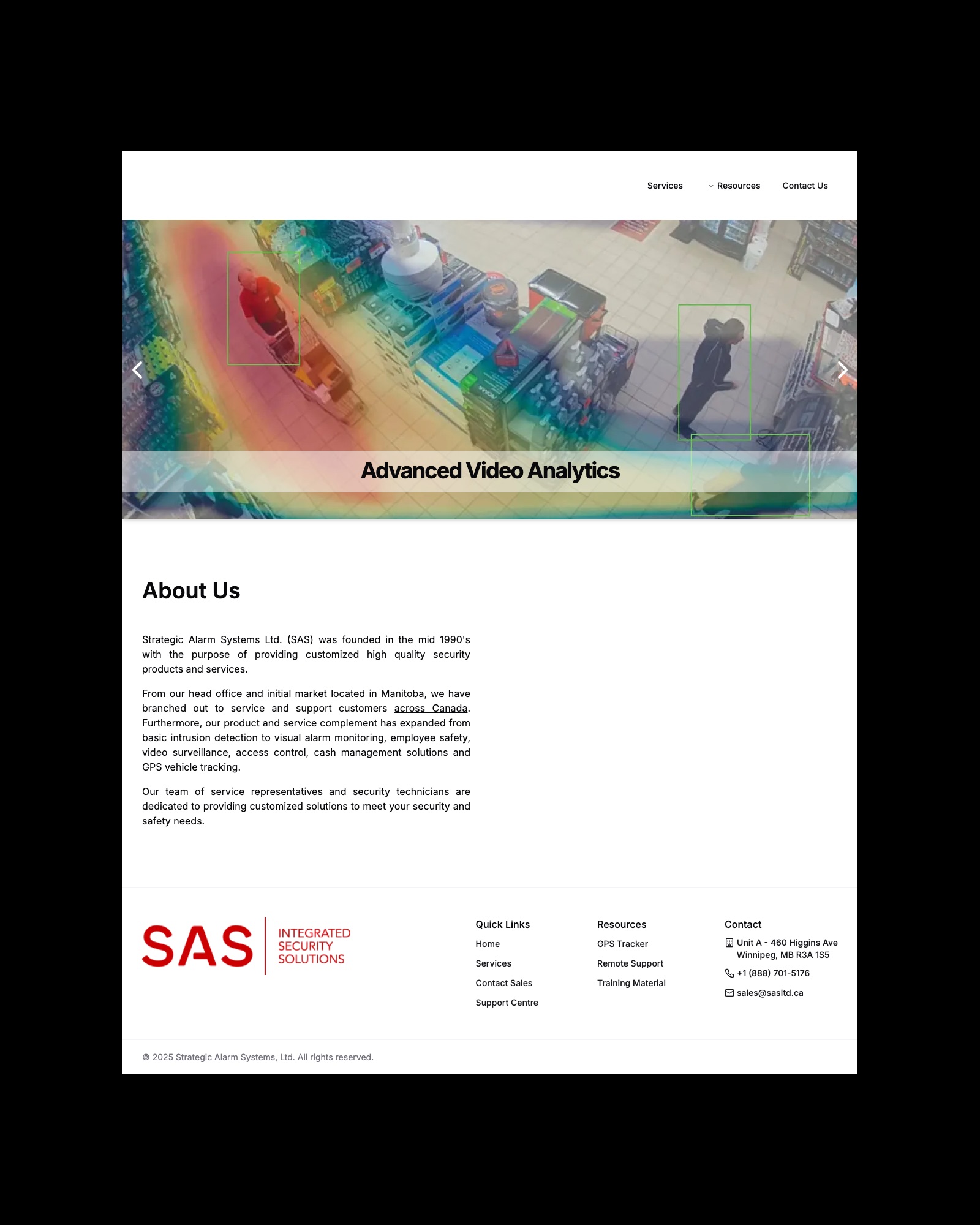 Strategic Alarm Systems homepage