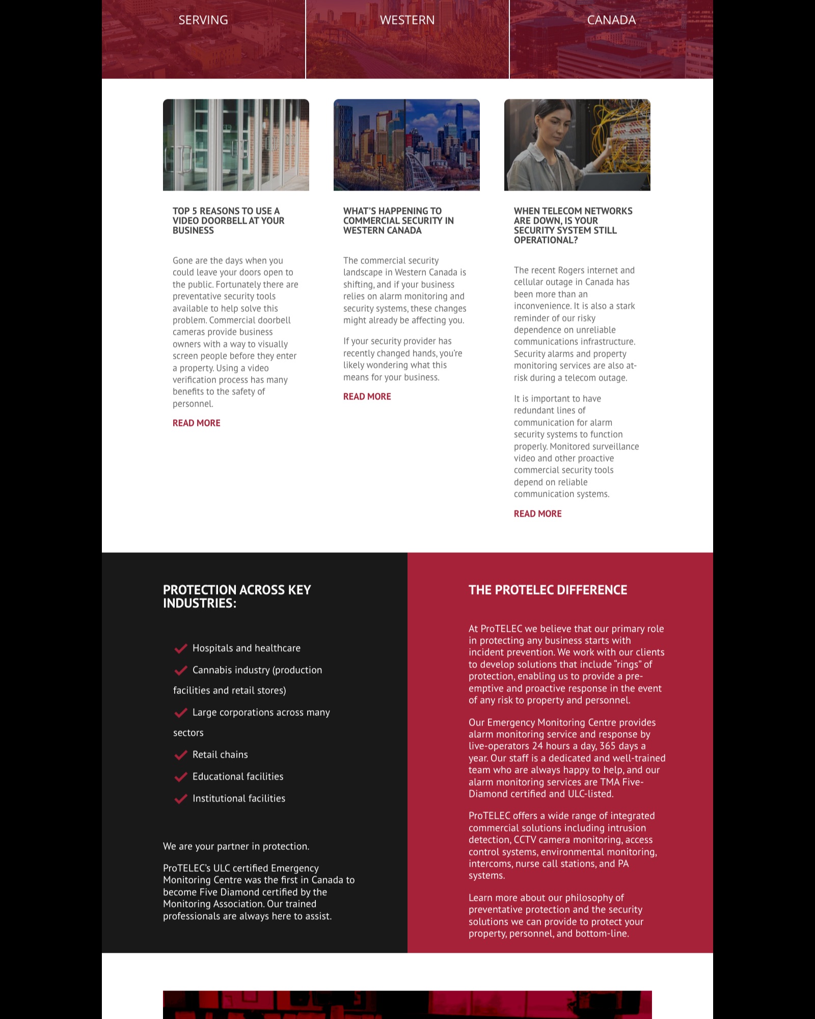 protelecalarms.com current homepage